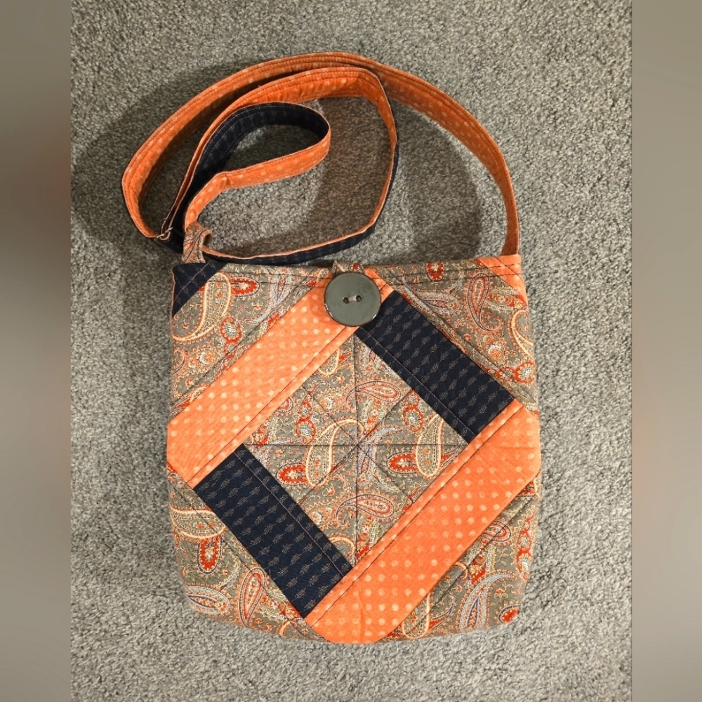 Quilted Handmade Paisley Mixed Print Crossbody